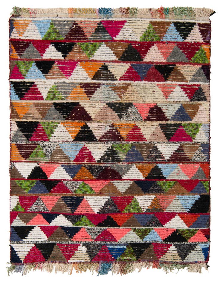 Detail image of 5' 3 x 7' 6 Hand Knotted Moroccan Wool Rug