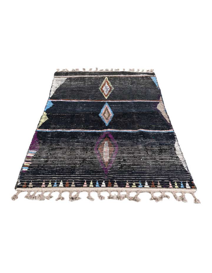 4' 2 x 6' 4 Hand Knotted Moroccan Wool Rug