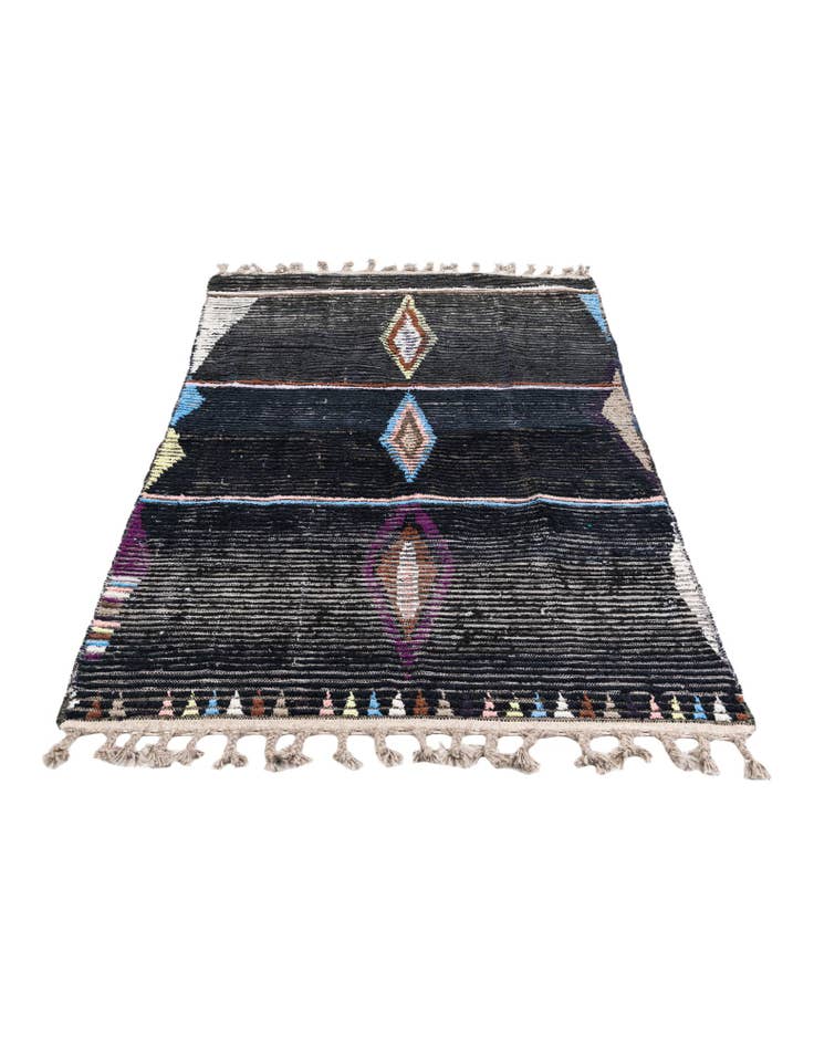 Detail image of 4' 2 x 6' 4 Hand Knotted Moroccan Wool Rug