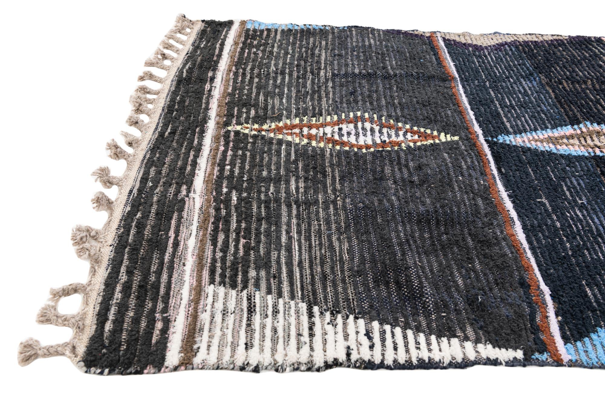 4' 2 x 6' 4 Hand Knotted Moroccan Wool Rug