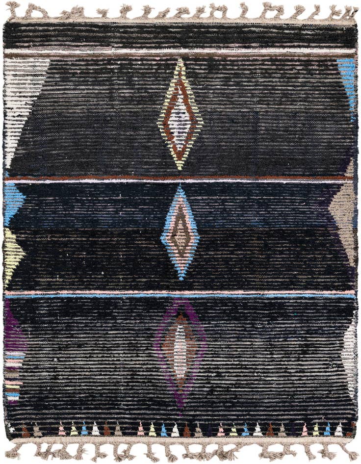 Detail image of 4' 2 x 6' 4 Hand Knotted Moroccan Wool Rug
