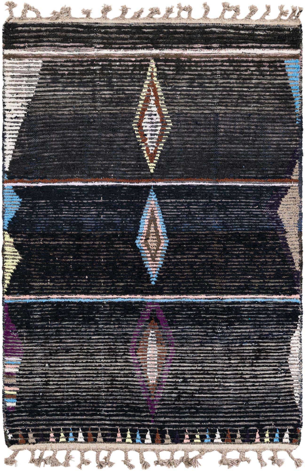 4' 2 x 6' 4 Hand Knotted Moroccan Wool Rug