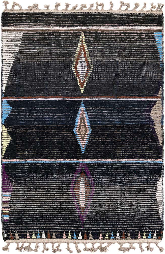 4' 2 x 6' 4 Hand Knotted Moroccan Wool Rug