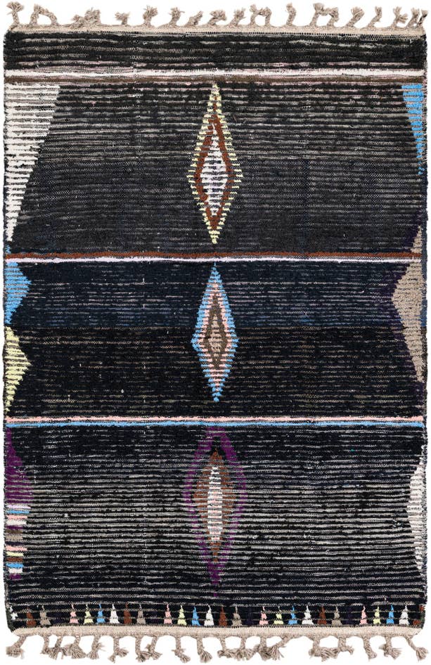 Detail image of 4' 2 x 6' 4 Hand Knotted Moroccan Wool Rug