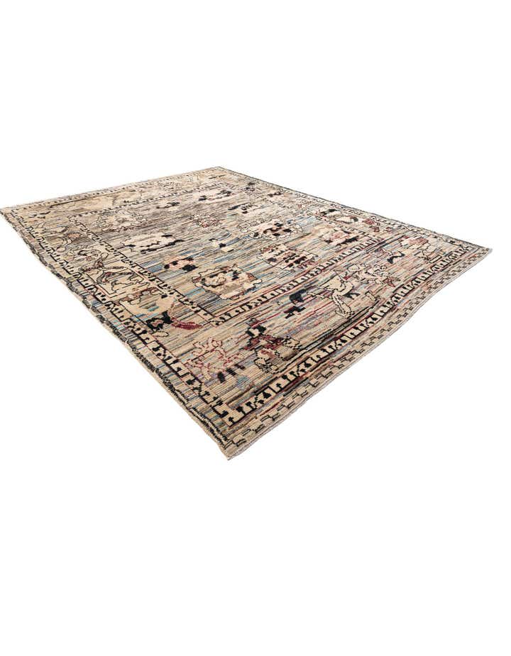 9' 8 x 12' 6 Hand Knotted Moroccan Wool Rug