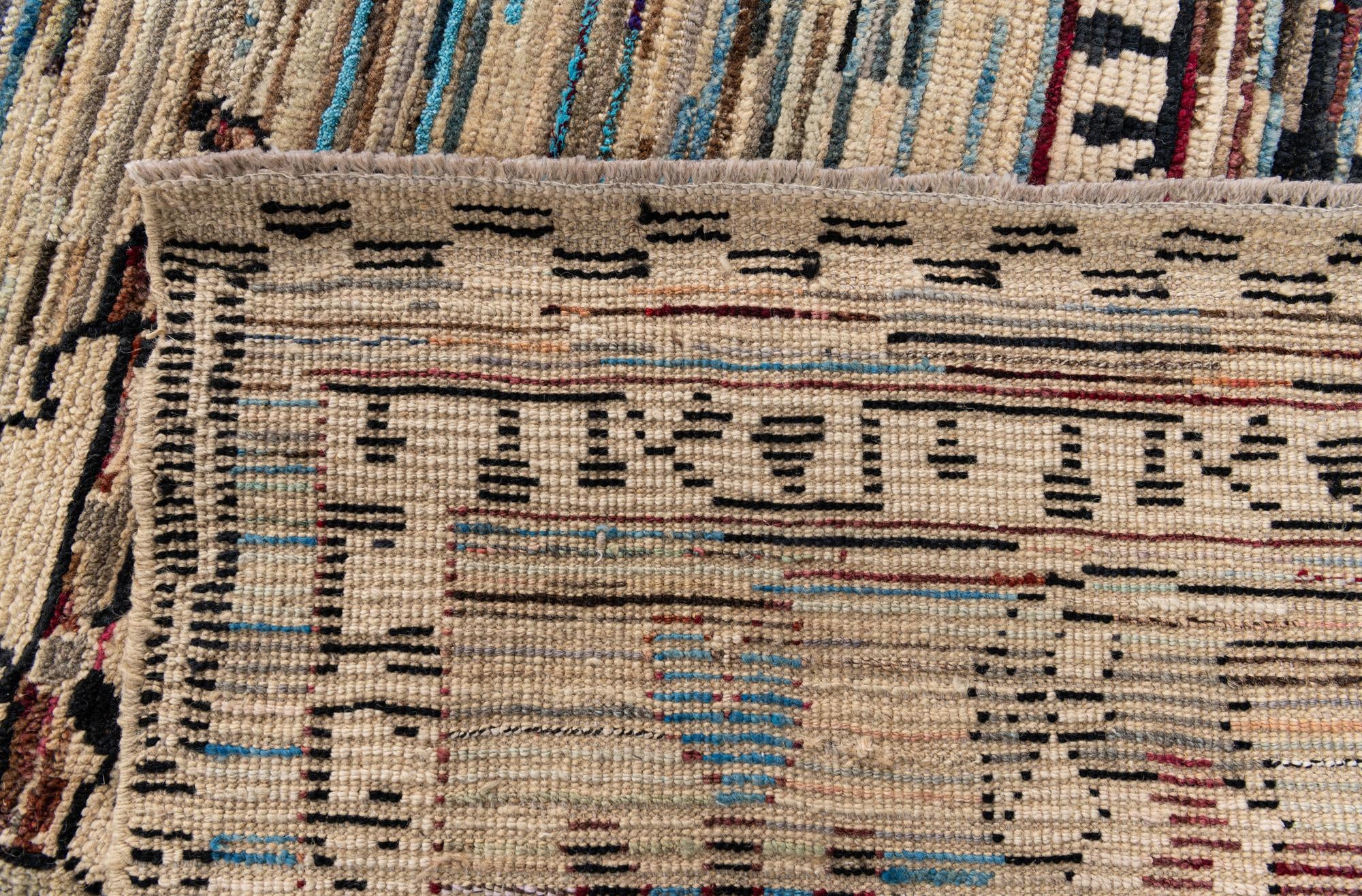 9' 8 x 12' 6 Hand Knotted Moroccan Wool Rug