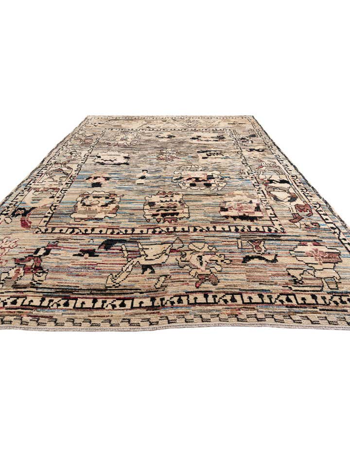 9' 8 x 12' 6 Hand Knotted Moroccan Wool Rug