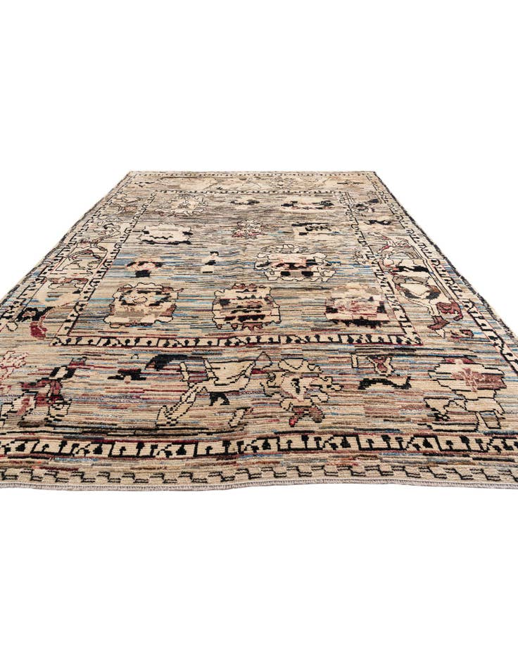 Detail image of 9' 8 x 12' 6 Hand Knotted Moroccan Wool Rug