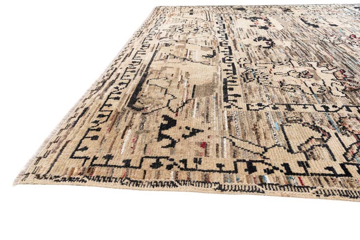 Detail image of 9' 8 x 12' 6 Hand Knotted Moroccan Wool Rug