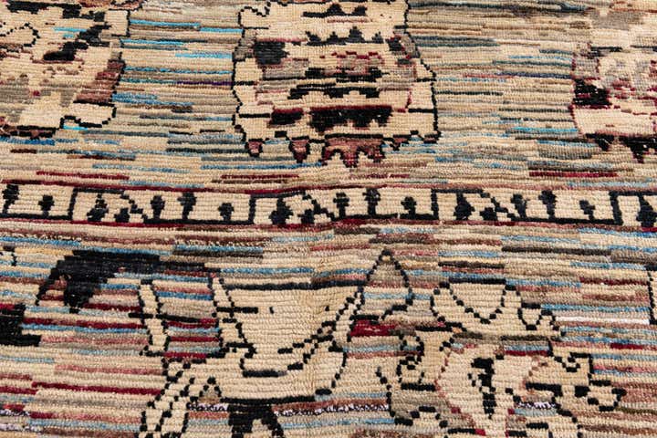 9' 8 x 12' 6 Hand Knotted Moroccan Wool Rug