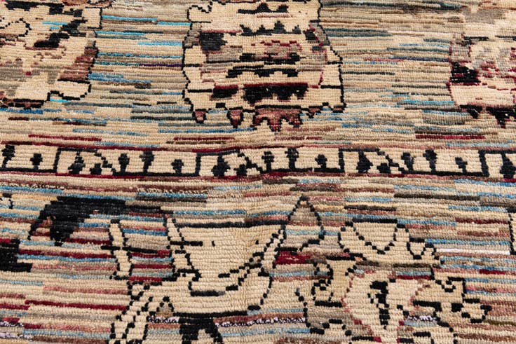Detail image of 9' 8 x 12' 6 Hand Knotted Moroccan Wool Rug