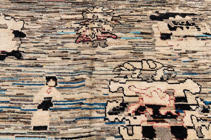 Detail image of 9' 8 x 12' 6 Hand Knotted Moroccan Wool Rug