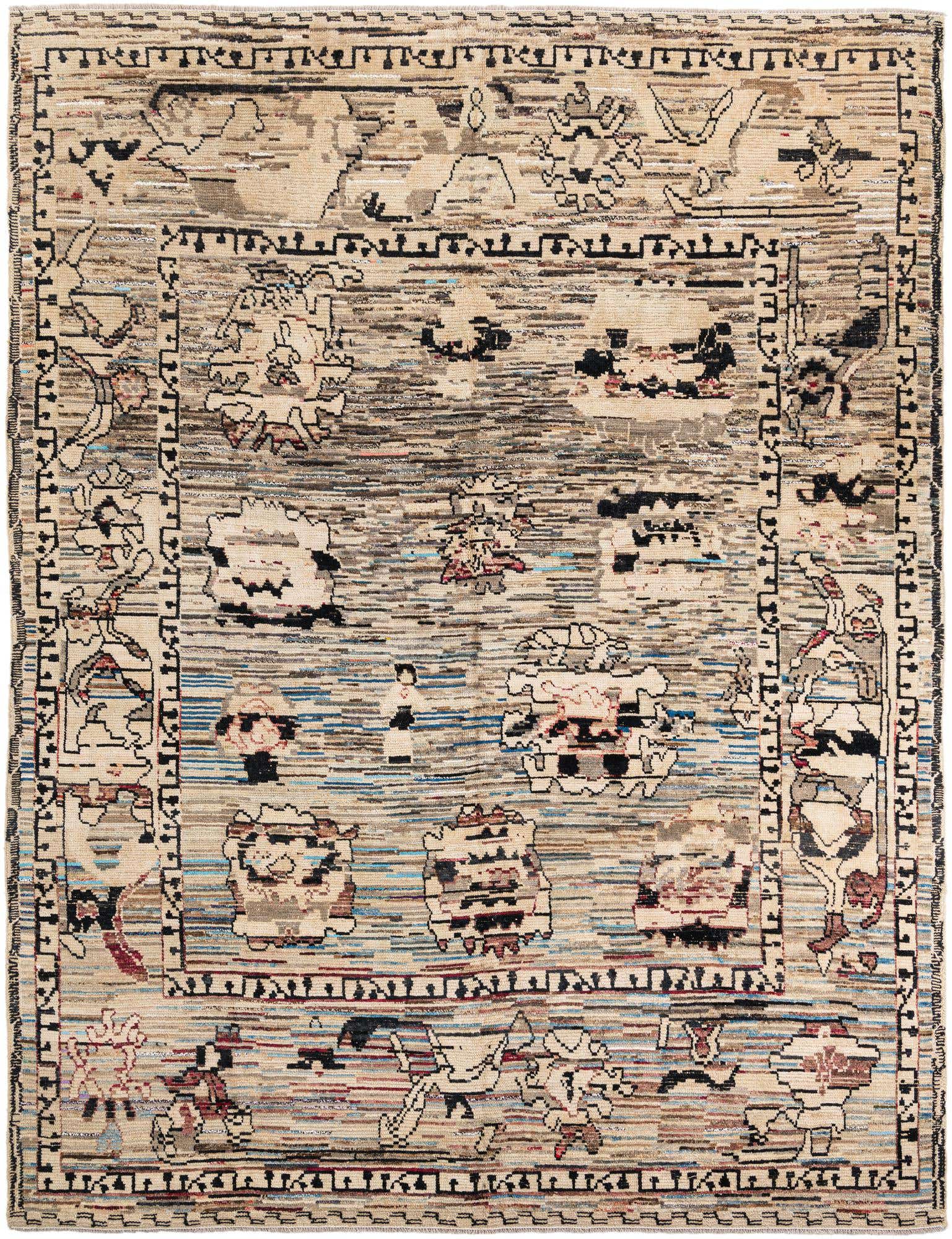 9' 8 x 12' 6 Hand Knotted Moroccan Wool Rug