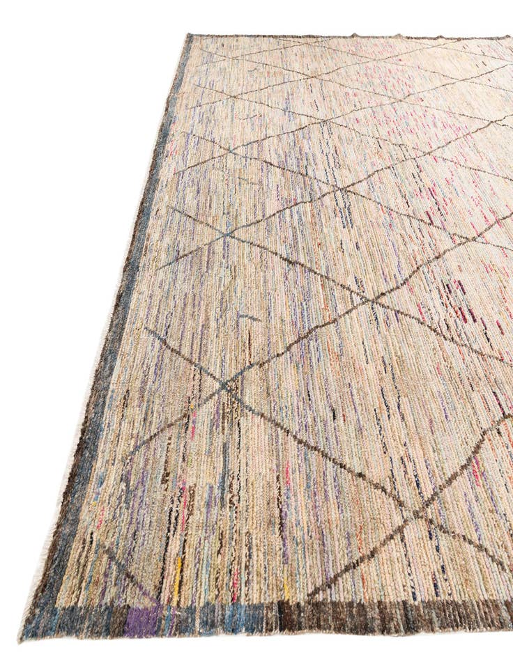 Detail image of 9' 7 x 11' 5 Hand Knotted Moroccan Wool Rug