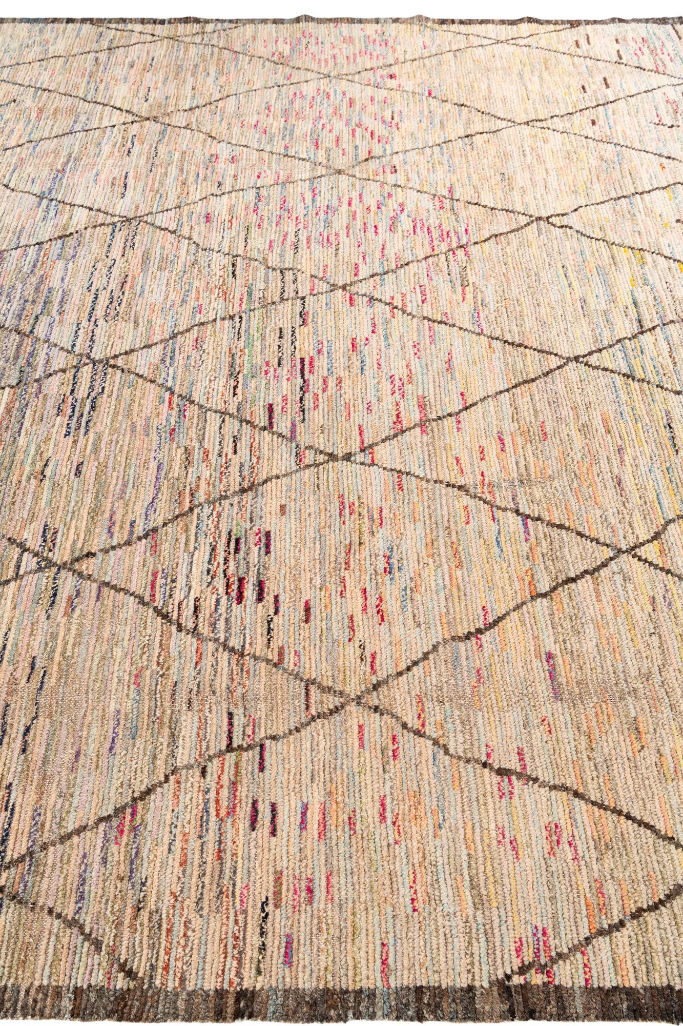 9' 7 x 11' 5 Hand Knotted Moroccan Wool Rug
