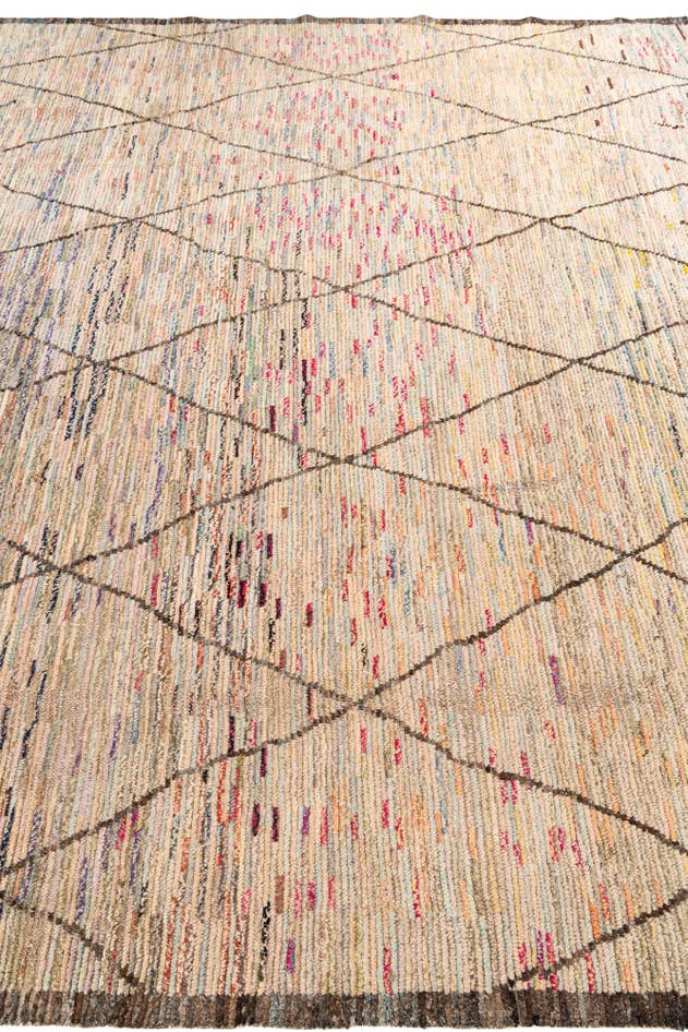 Detail image of 9' 7 x 11' 5 Hand Knotted Moroccan Wool Rug