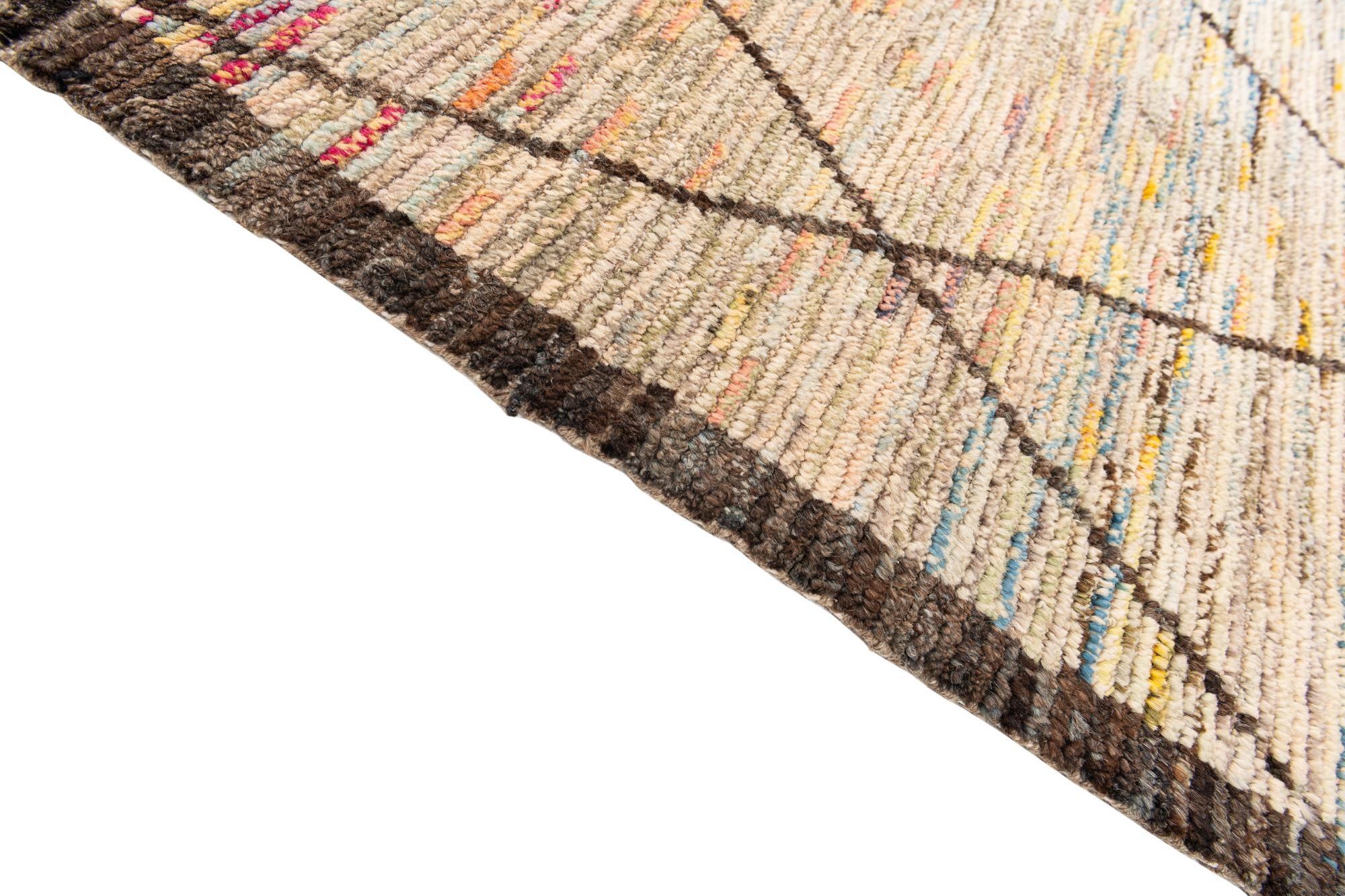 9' 7 x 11' 5 Hand Knotted Moroccan Wool Rug