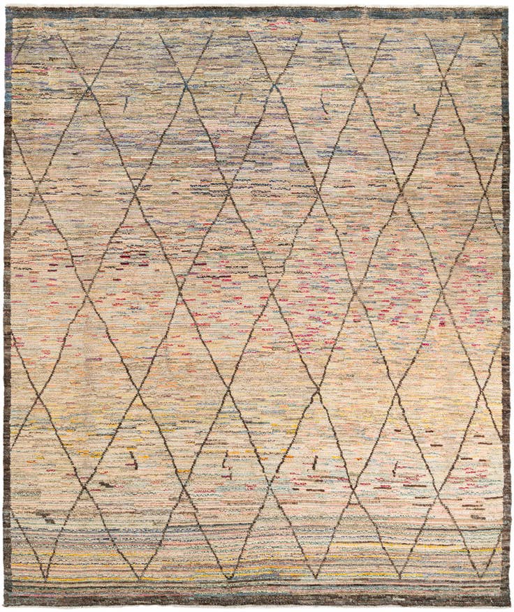 Detail image of 9' 7 x 11' 5 Hand Knotted Moroccan Wool Rug