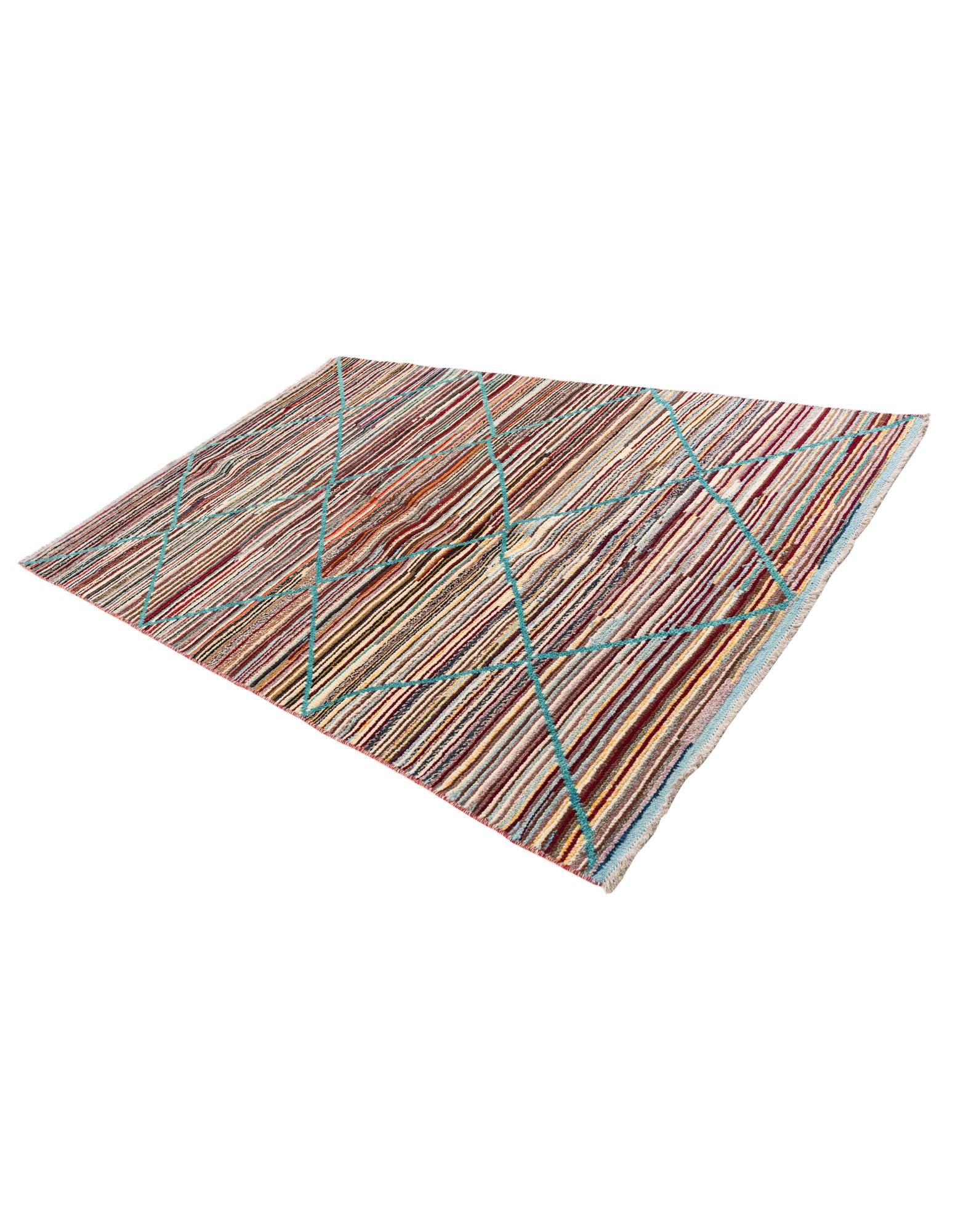 6' x 9' 2 Hand Knotted Moroccan Wool Rug
