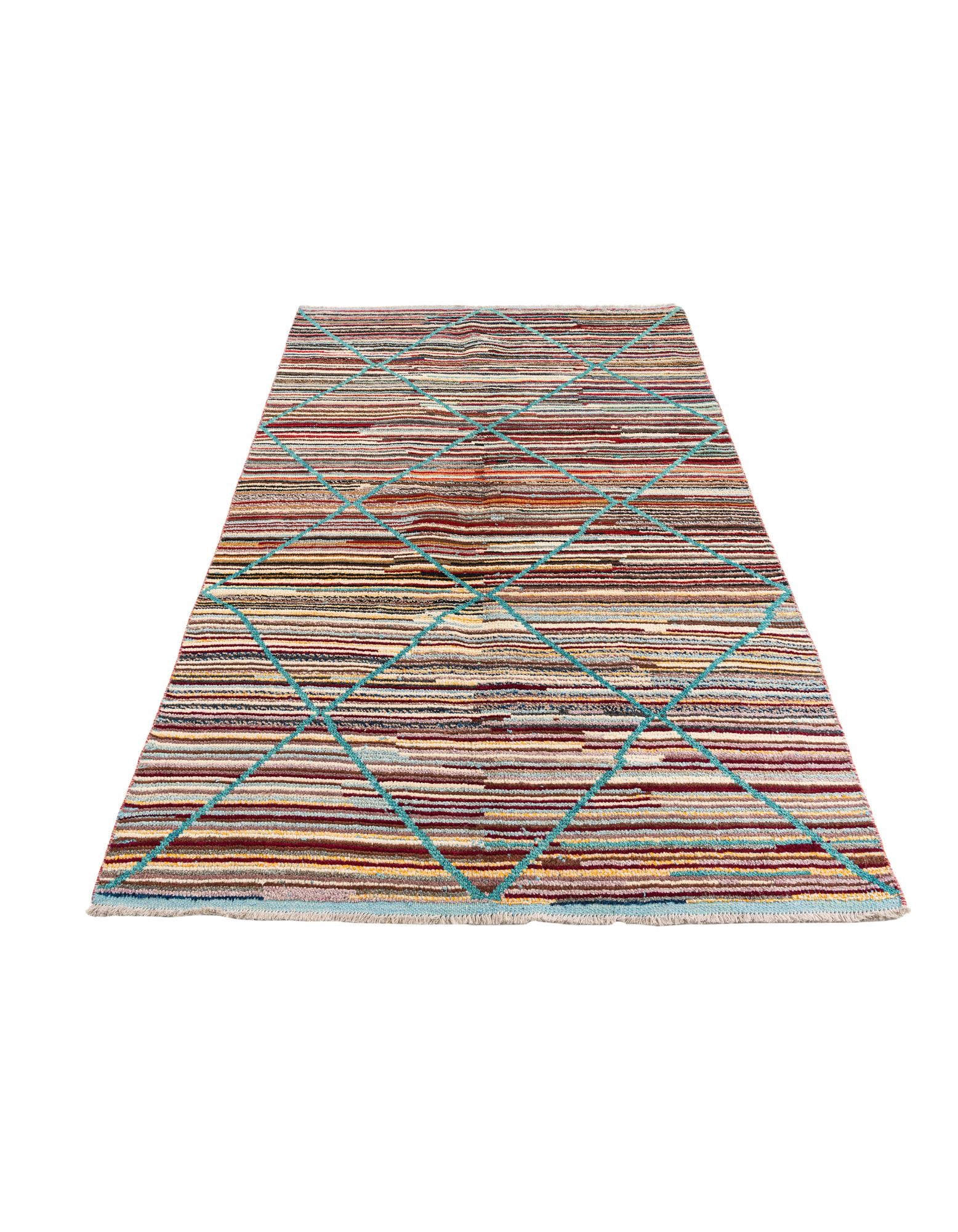6' x 9' 2 Hand Knotted Moroccan Wool Rug