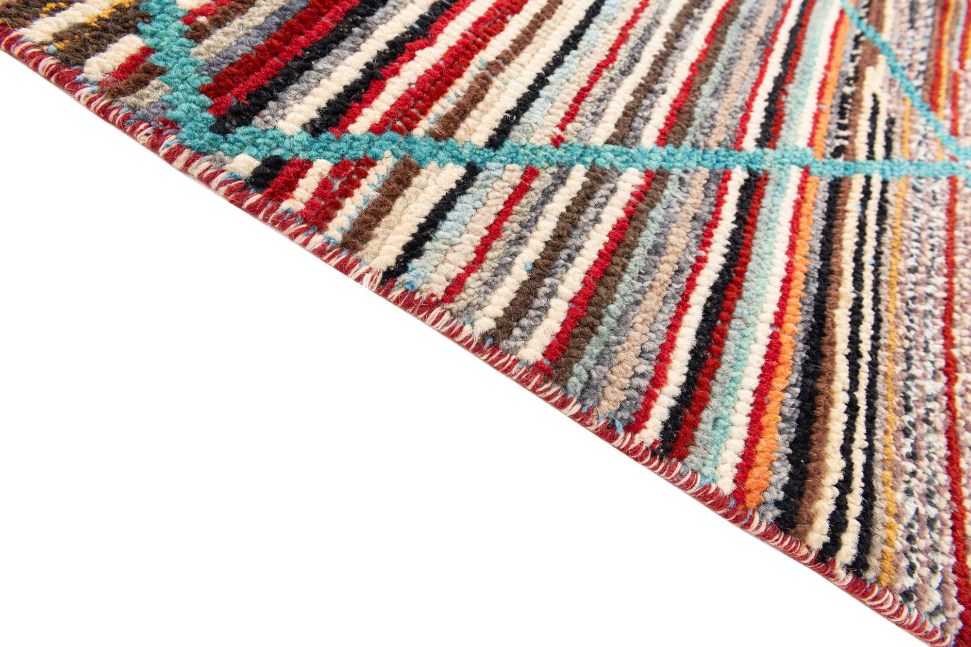 6' x 9' 2 Hand Knotted Moroccan Wool Rug