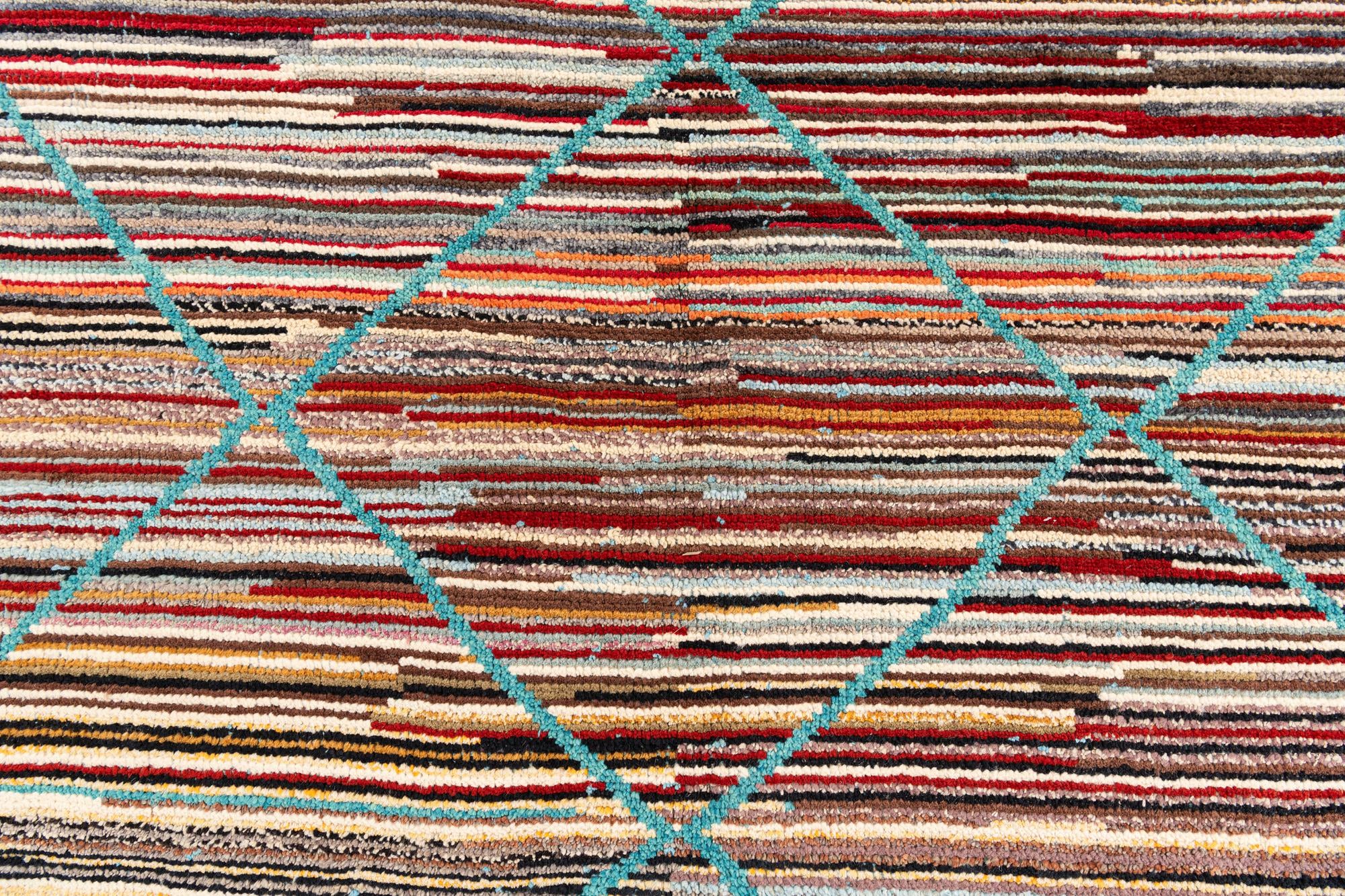 6' x 9' 2 Hand Knotted Moroccan Wool Rug