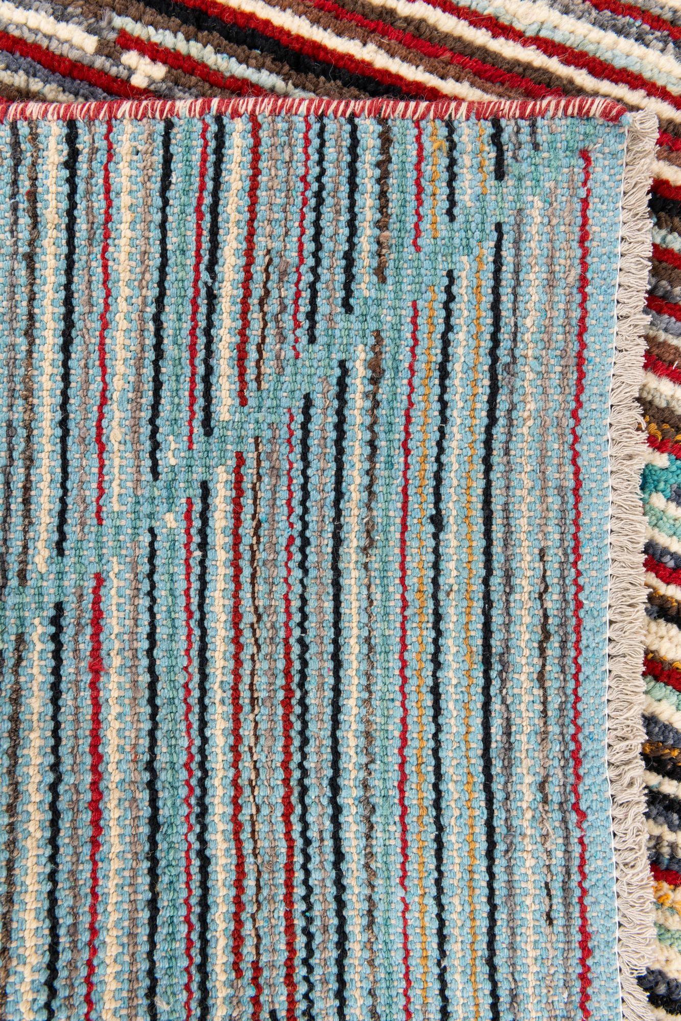 6' x 9' 2 Hand Knotted Moroccan Wool Rug