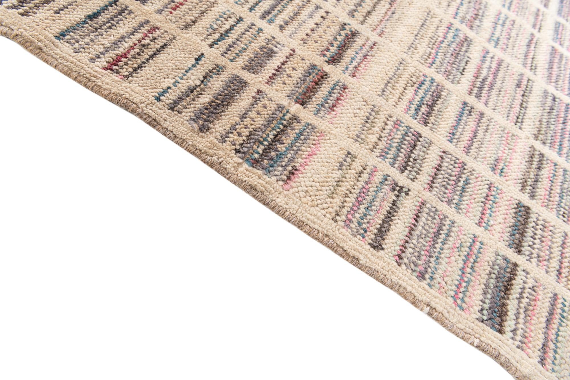 6' 6 x 9' 2 Hand Knotted Moroccan Wool Rug