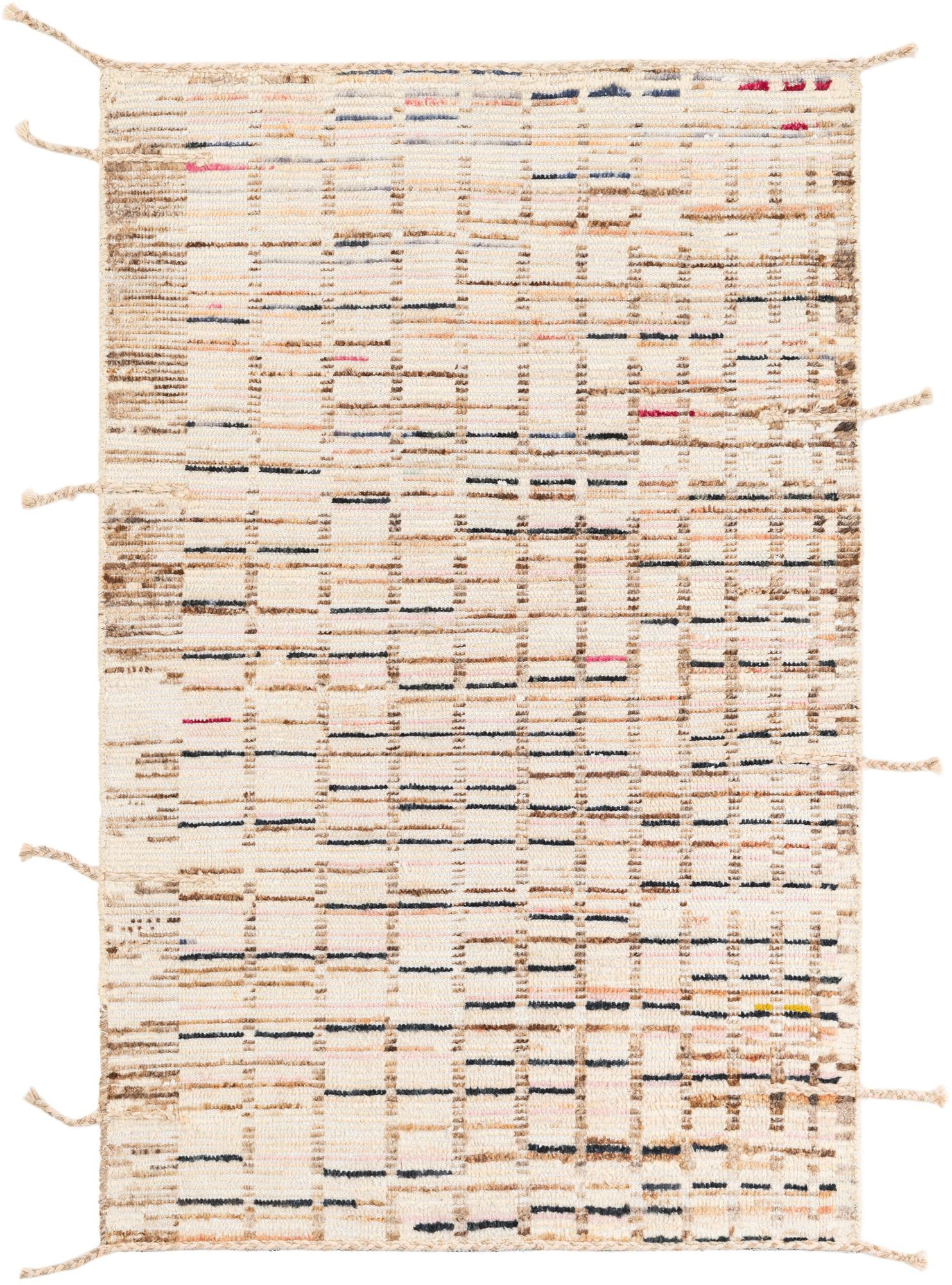 4' x 6' 1 Hand Knotted Moroccan Wool Rug