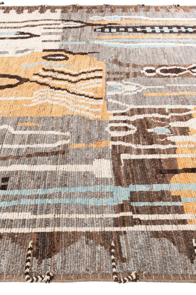 Detail image of 10' 3 x 13' 4 Hand Knotted Moroccan Wool Rug