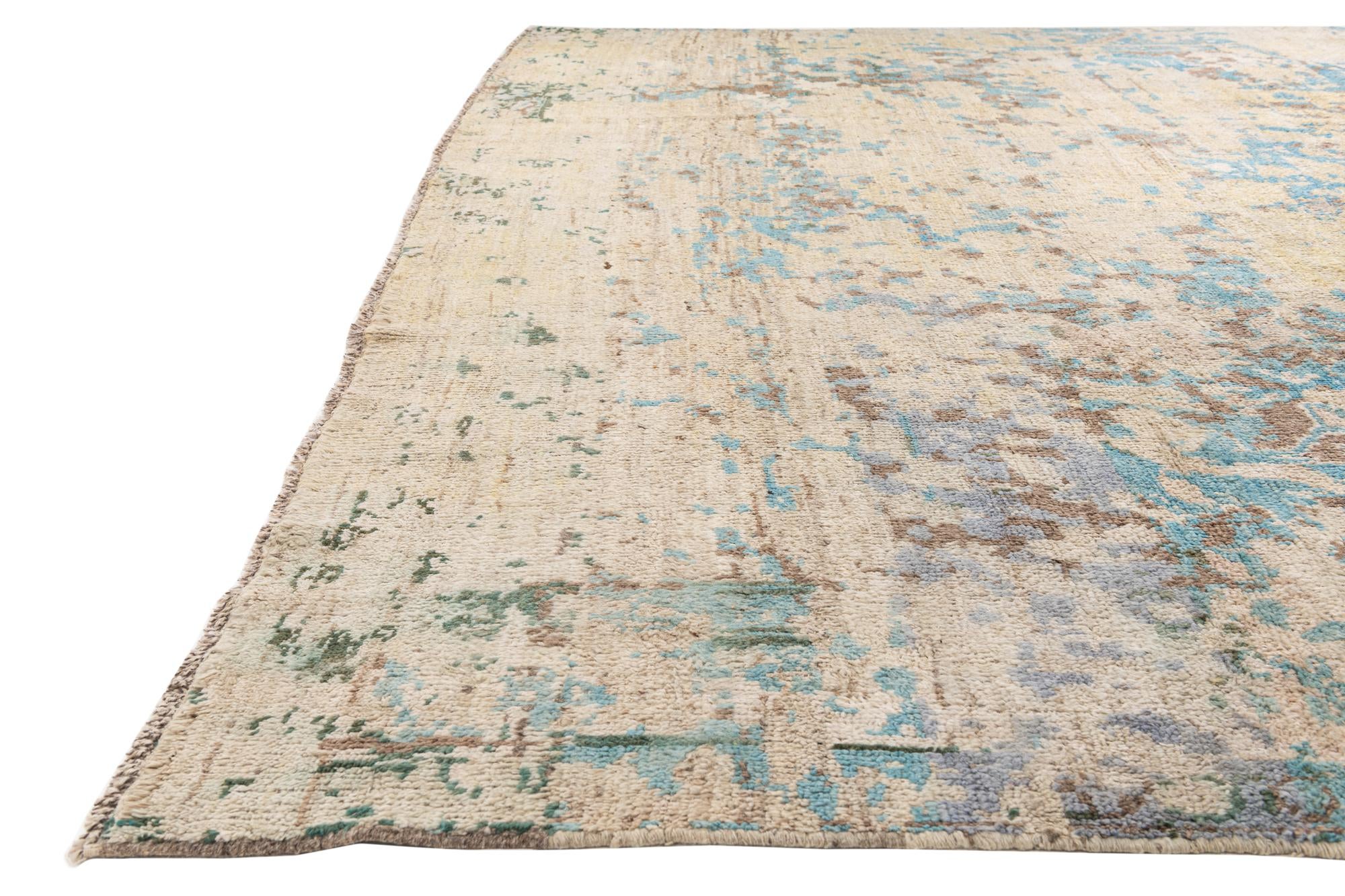 10' 3 x 14' 1 Hand Knotted Moroccan Wool Rug