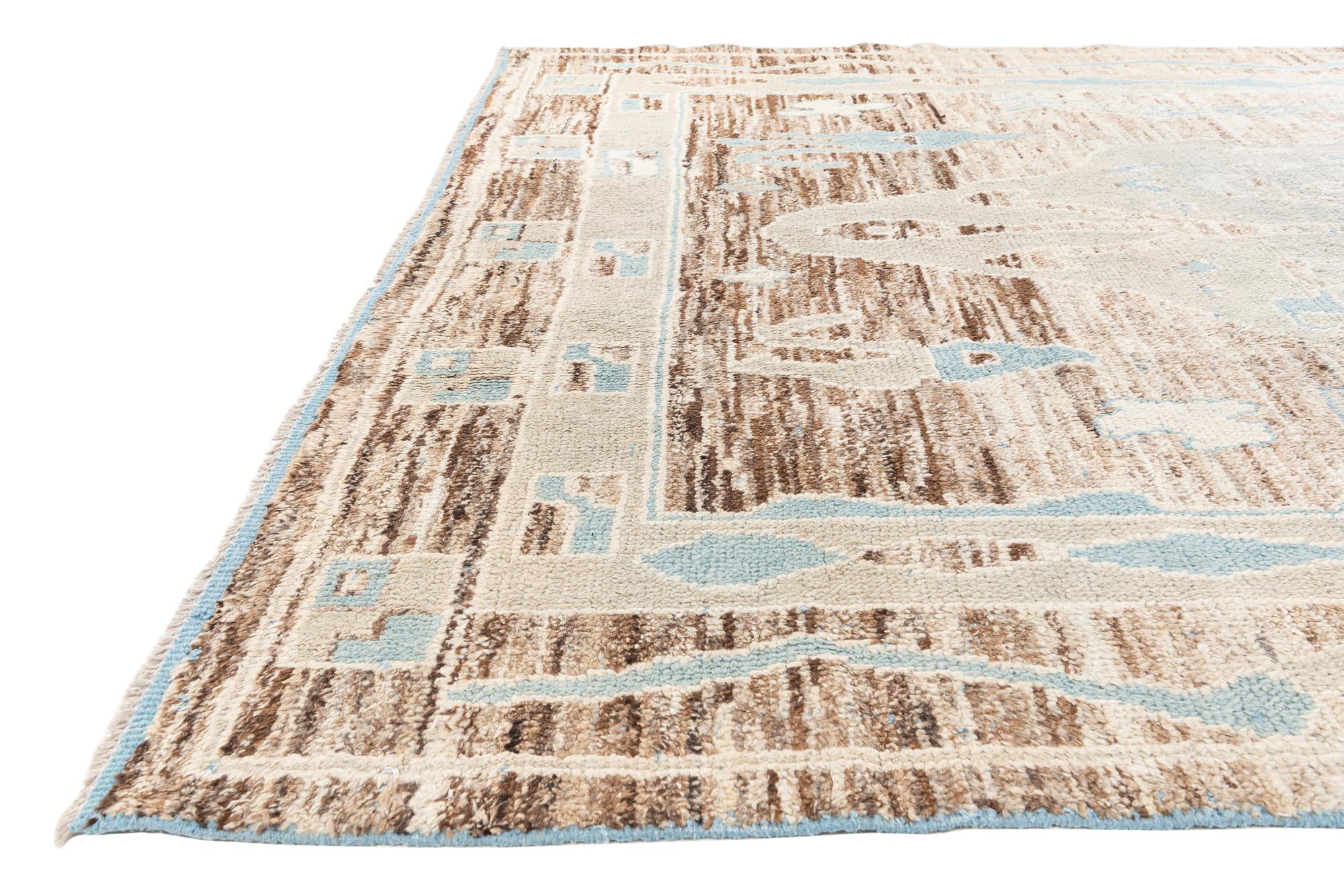 8' 10 x 13' 6 Hand Knotted Moroccan Wool Rug
