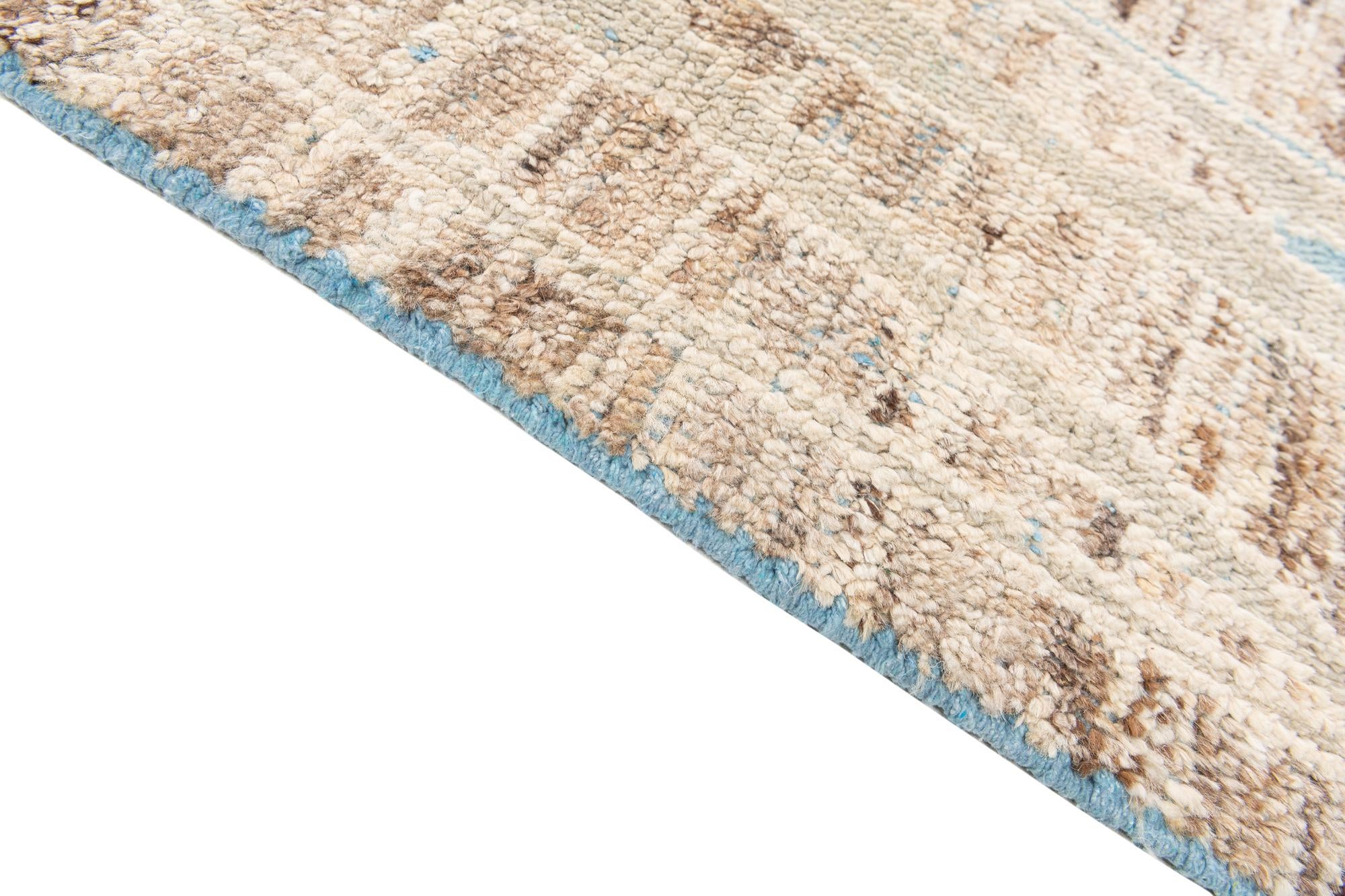 8' 10 x 13' 6 Hand Knotted Moroccan Wool Rug