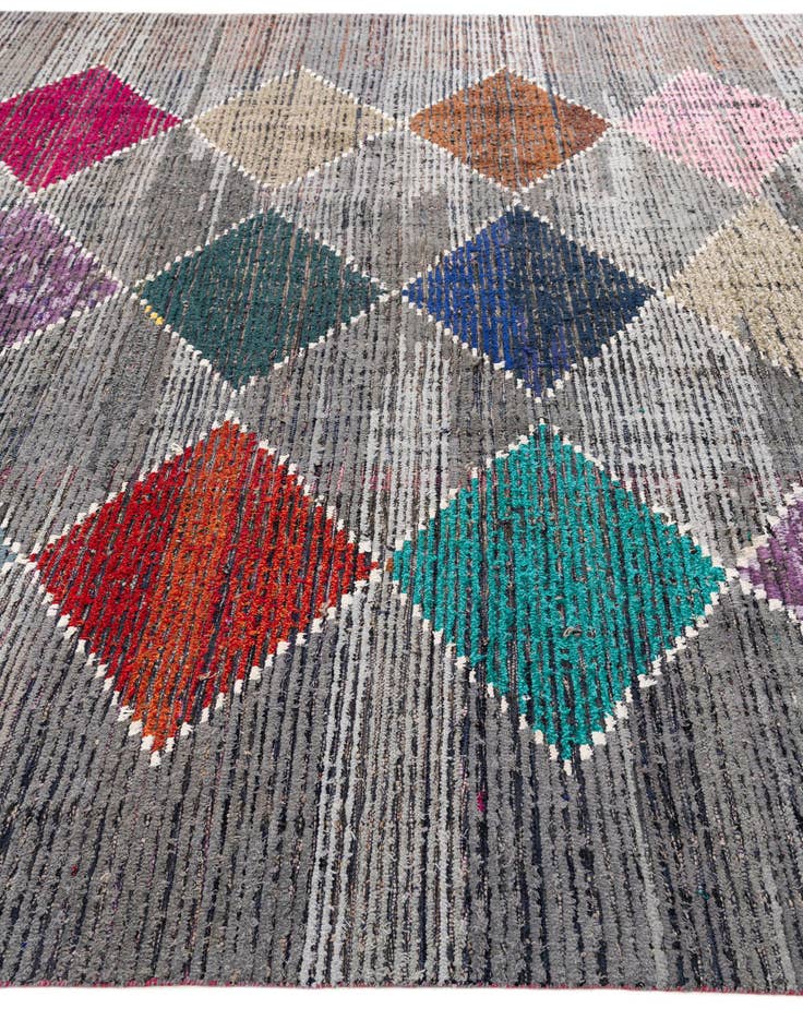 Detail image of 10' 3 x 13' 4 Hand Knotted Moroccan Wool Rug