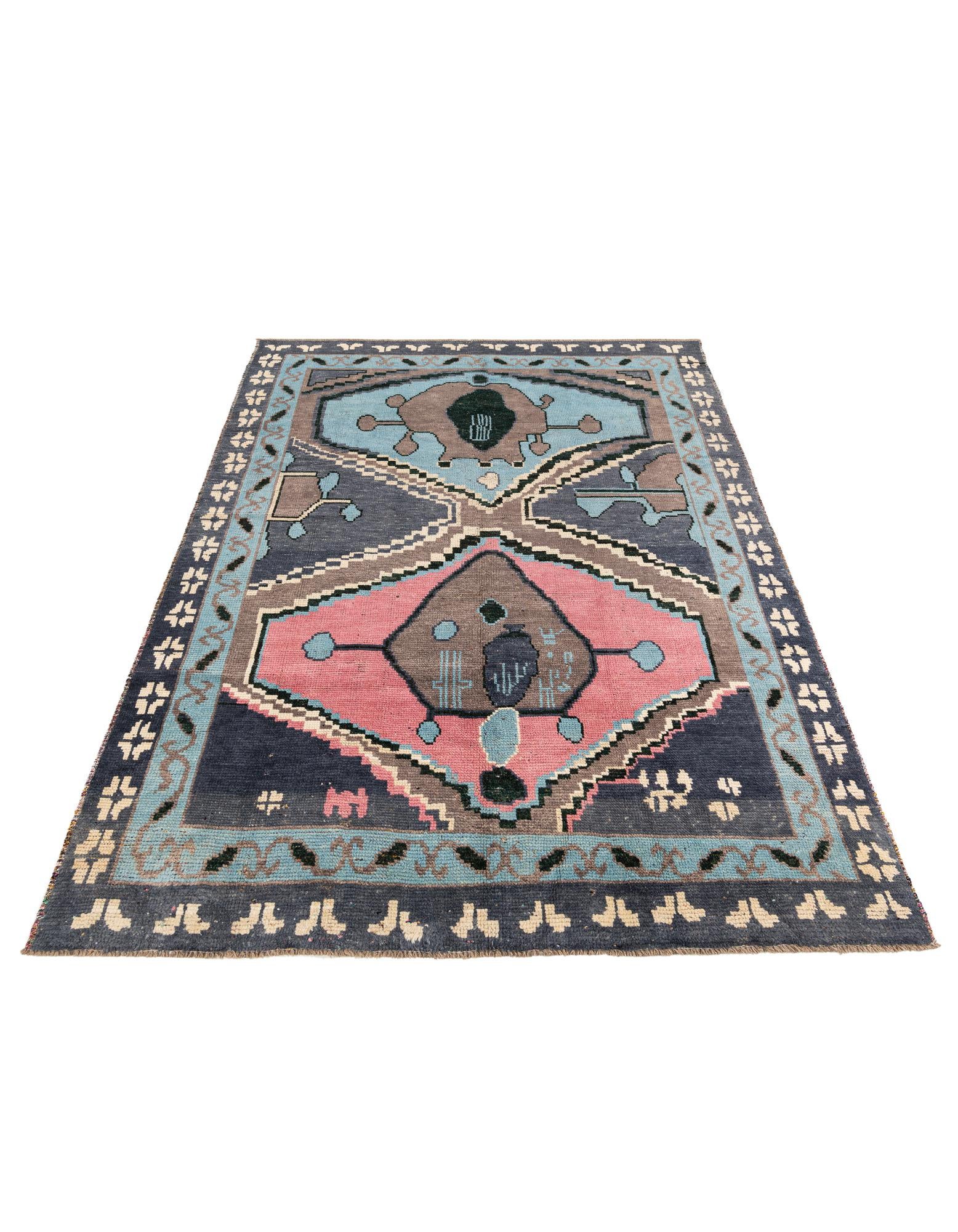 8' x 10' 3 Hand Knotted Moroccan Wool Rug