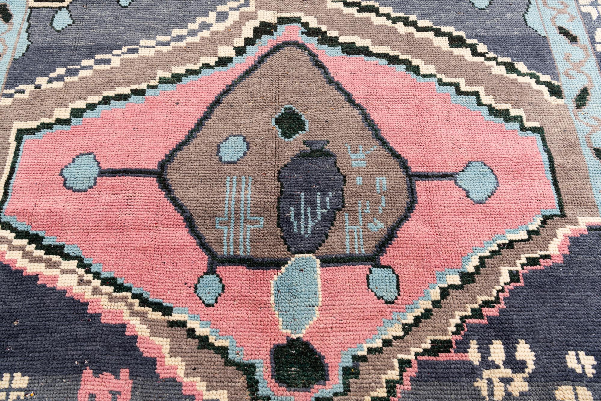 8' x 10' 3 Hand Knotted Moroccan Wool Rug