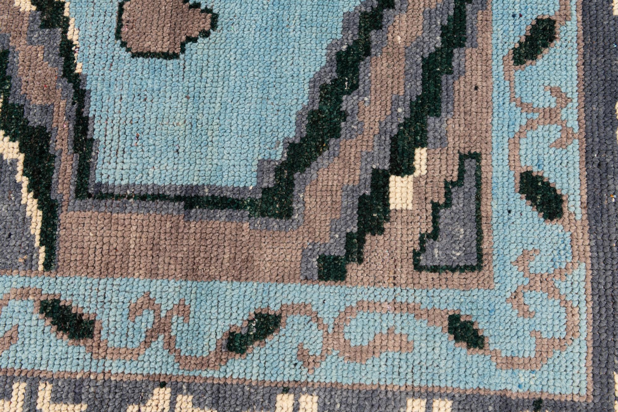 8' x 10' 3 Hand Knotted Moroccan Wool Rug