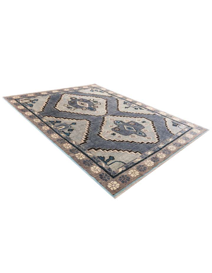 8' x 10' 5 Hand Knotted Moroccan Wool Rug