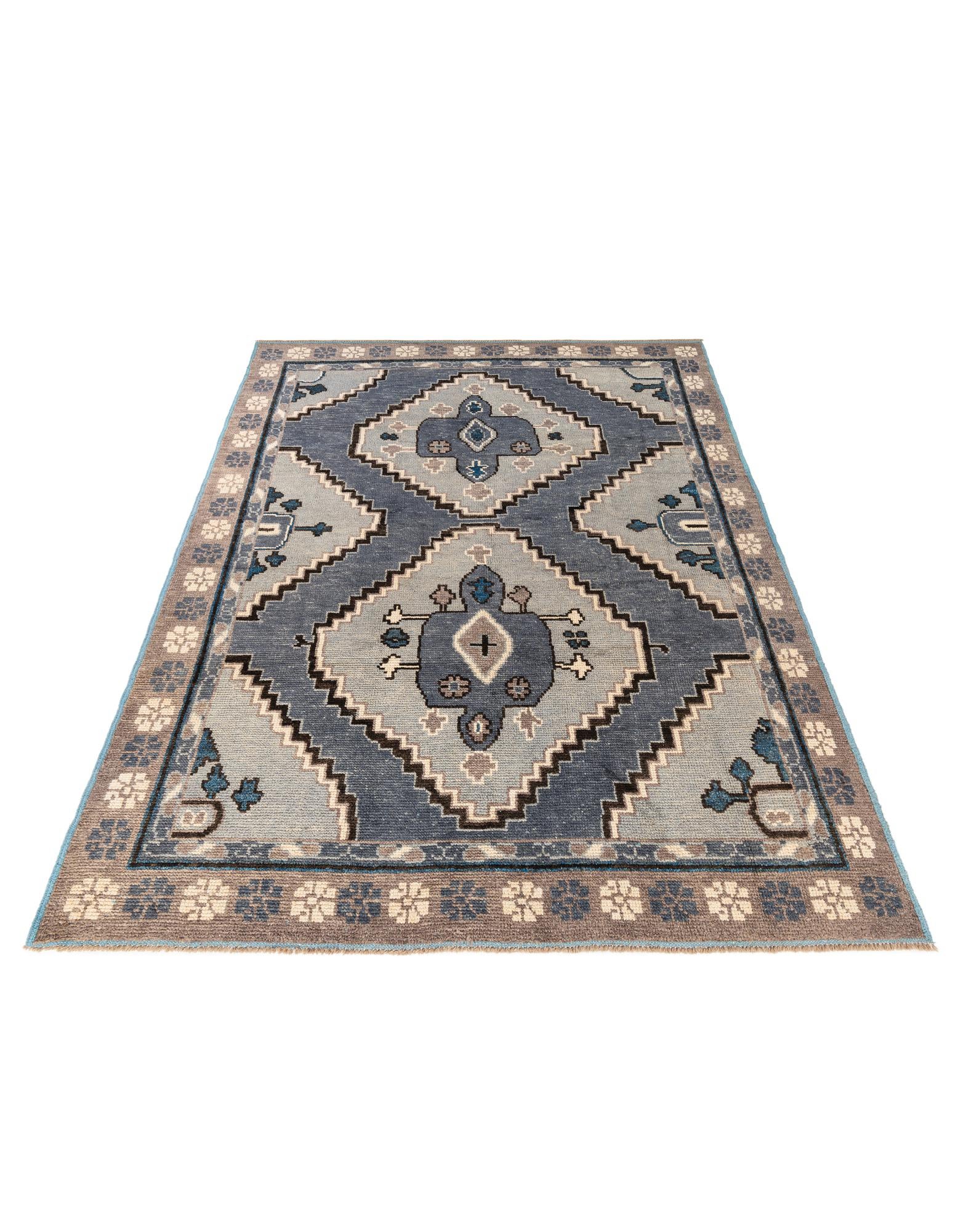 8' x 10' 5 Hand Knotted Moroccan Wool Rug