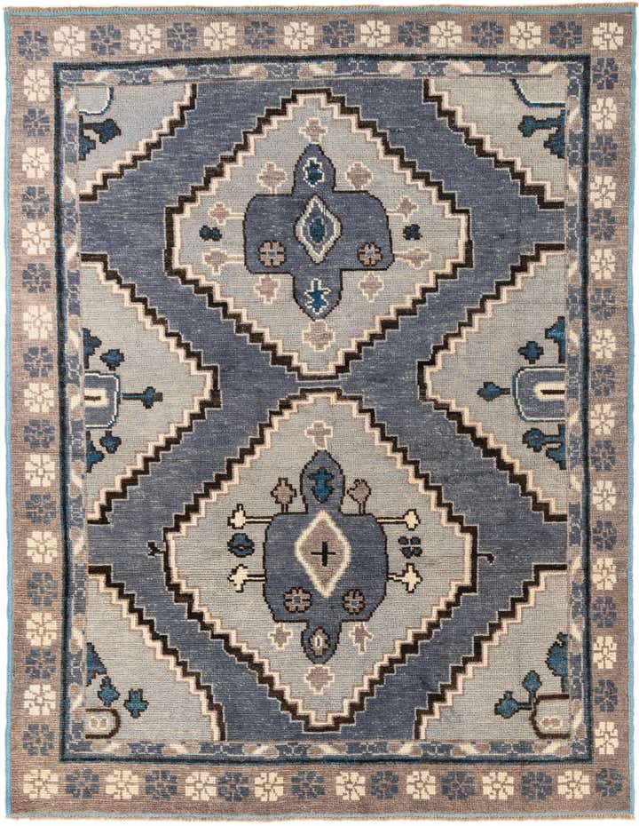 8' x 10' 5 Hand Knotted Moroccan Wool Rug
