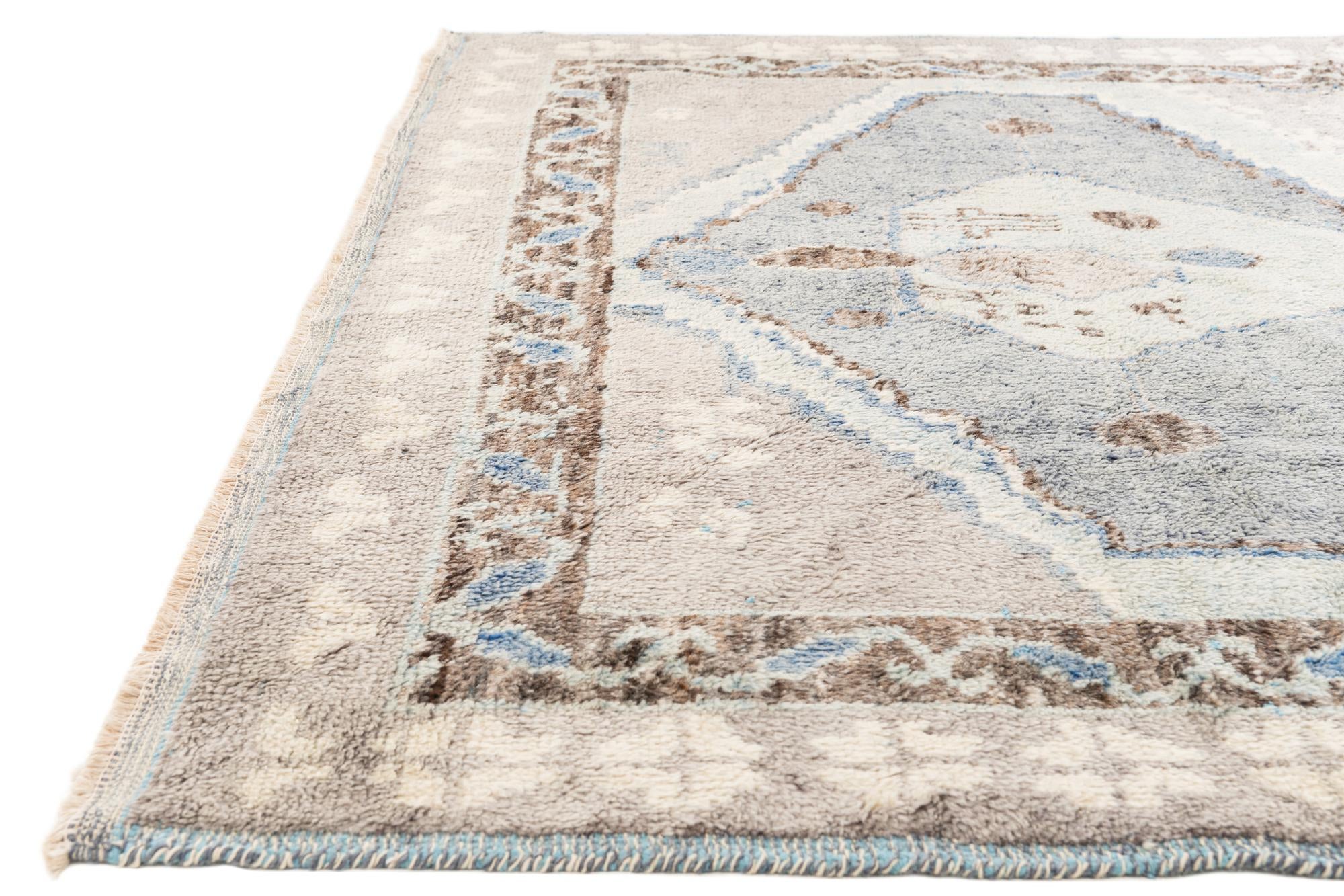 8' 2 x 10' 2 Hand Knotted Moroccan Wool Rug