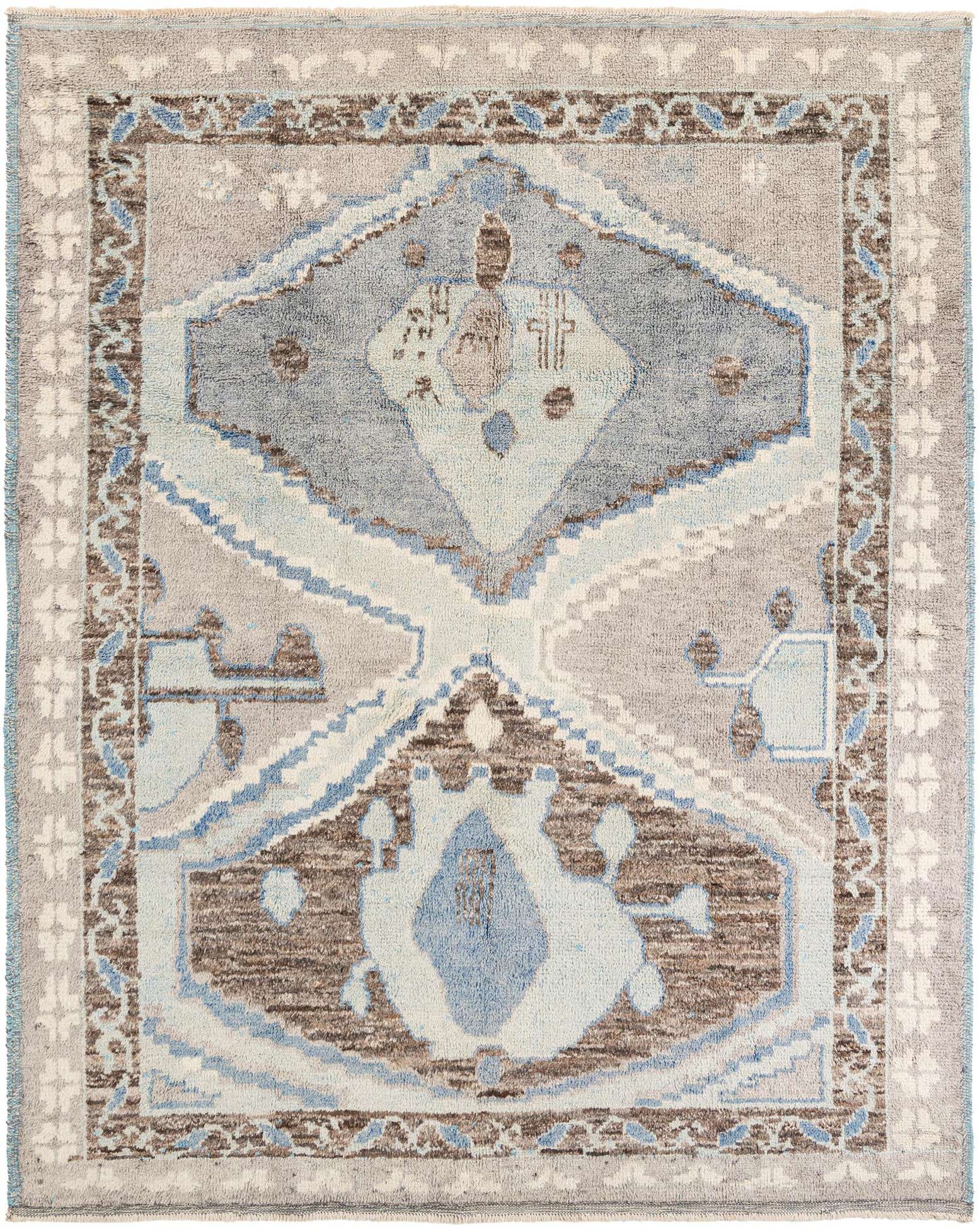 8' 2 x 10' 2 Hand Knotted Moroccan Wool Rug