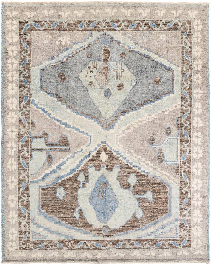 Detail image of 8' 2 x 10' 2 Hand Knotted Moroccan Wool Rug