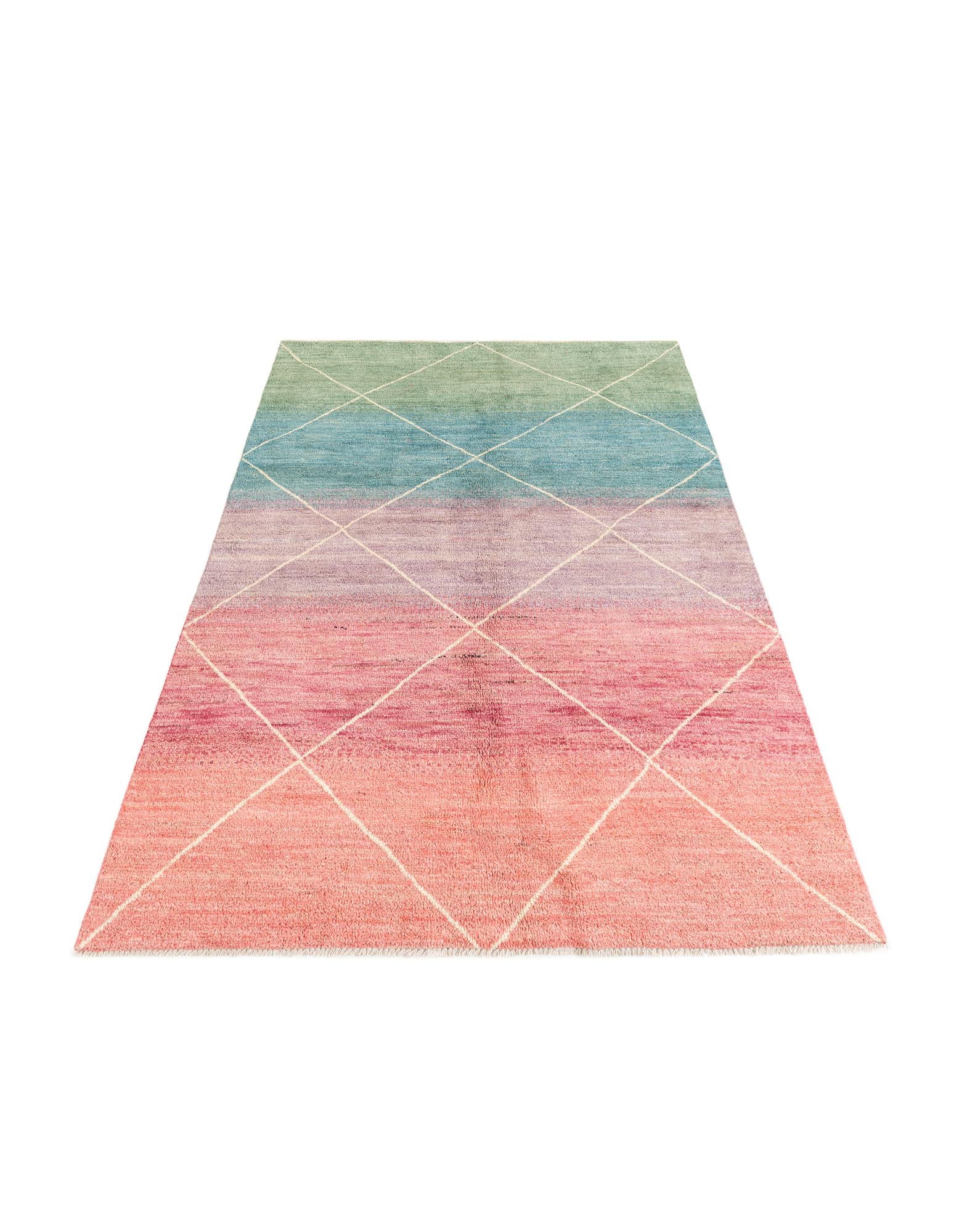 5' 1 x 8' Hand Knotted Moroccan Wool Rug