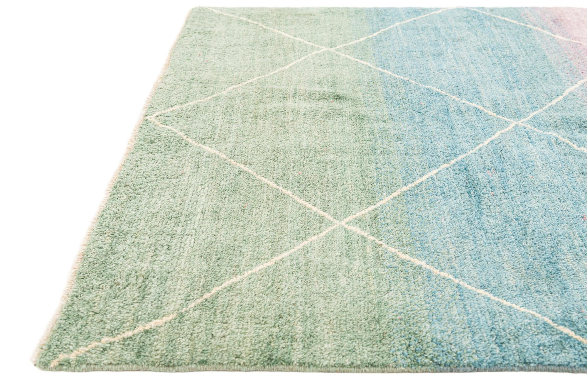5' 1 x 8' Hand Knotted Moroccan Wool Rug