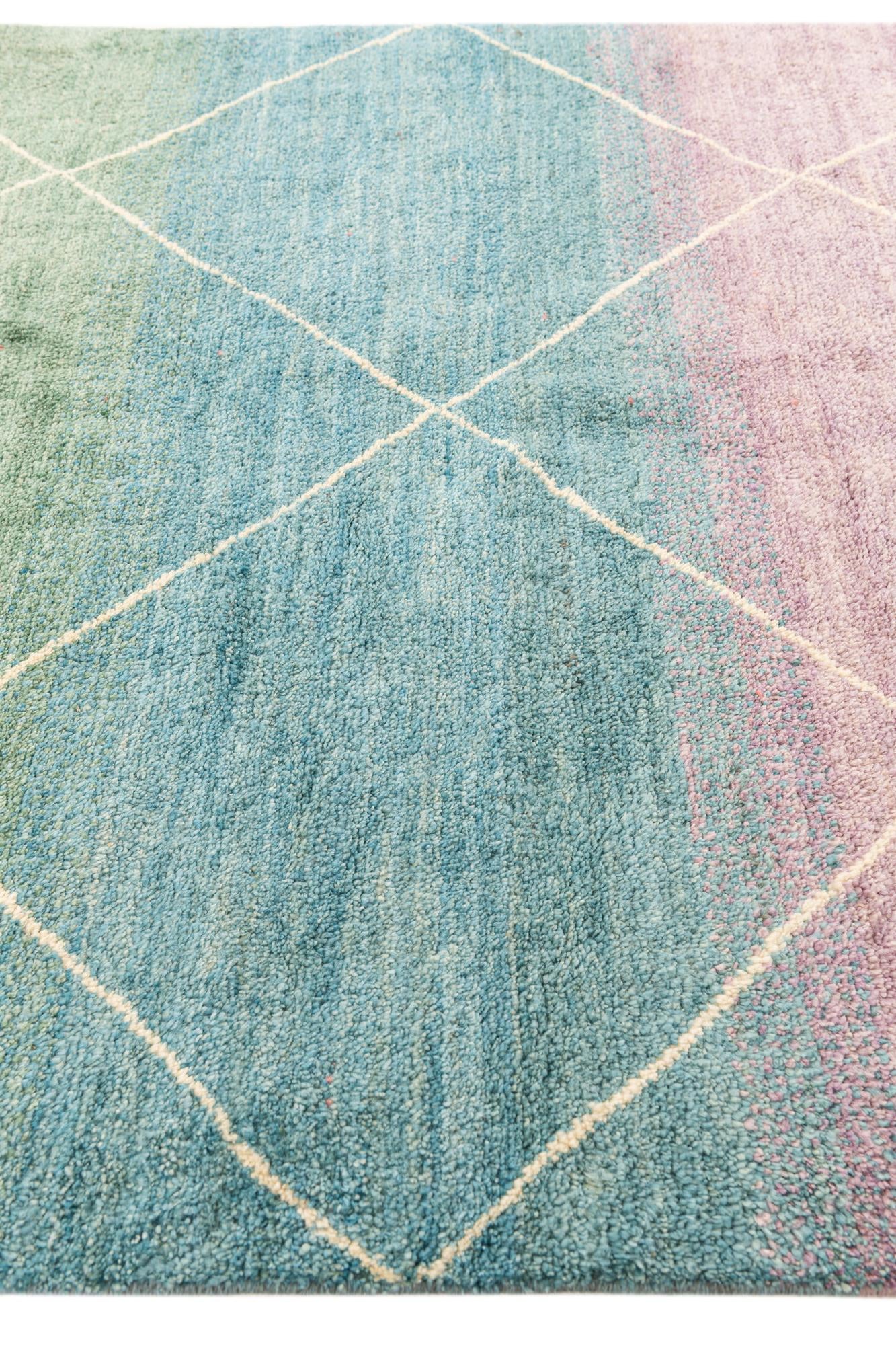 5' 1 x 8' Hand Knotted Moroccan Wool Rug