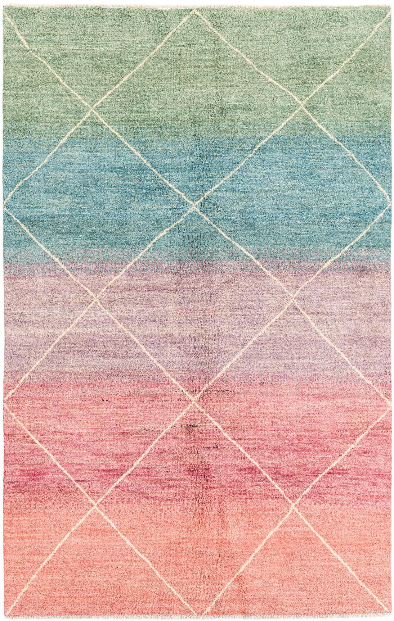5' 1 x 8' Hand Knotted Moroccan Wool Rug