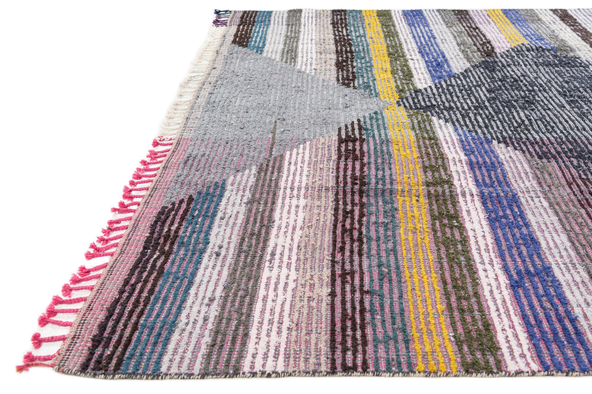 7' 8 x 10' 8 Hand Knotted Moroccan Wool Rug