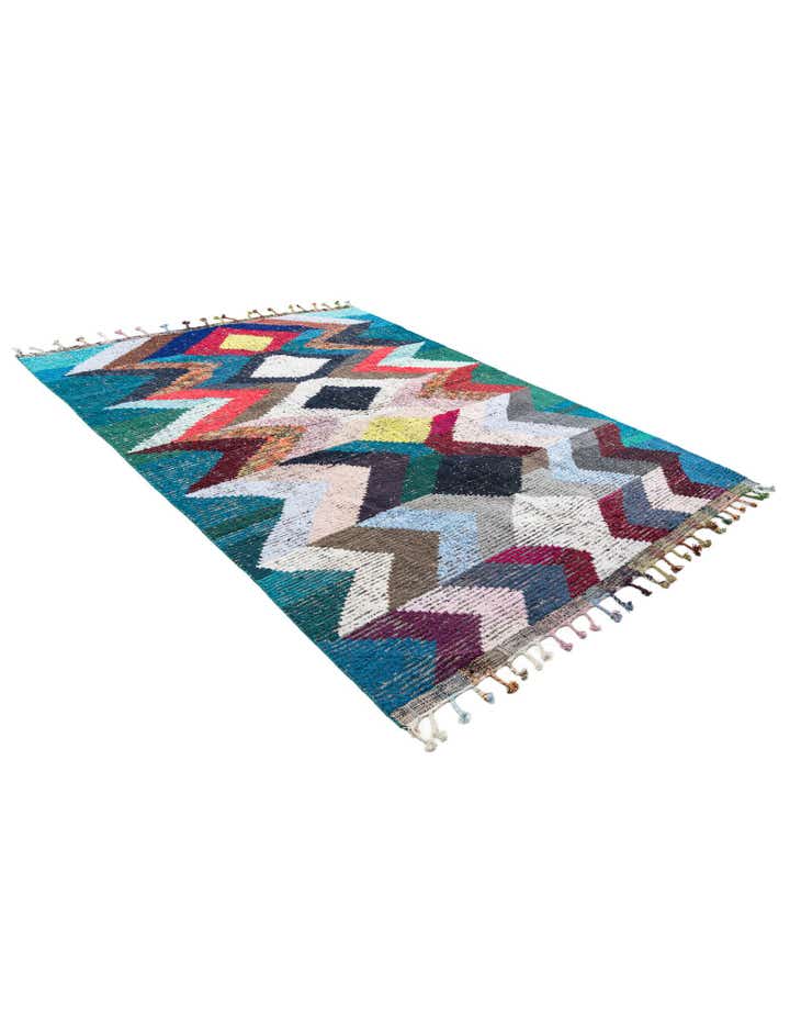 8' 1 x 10' 8 Hand Knotted Moroccan Wool Rug