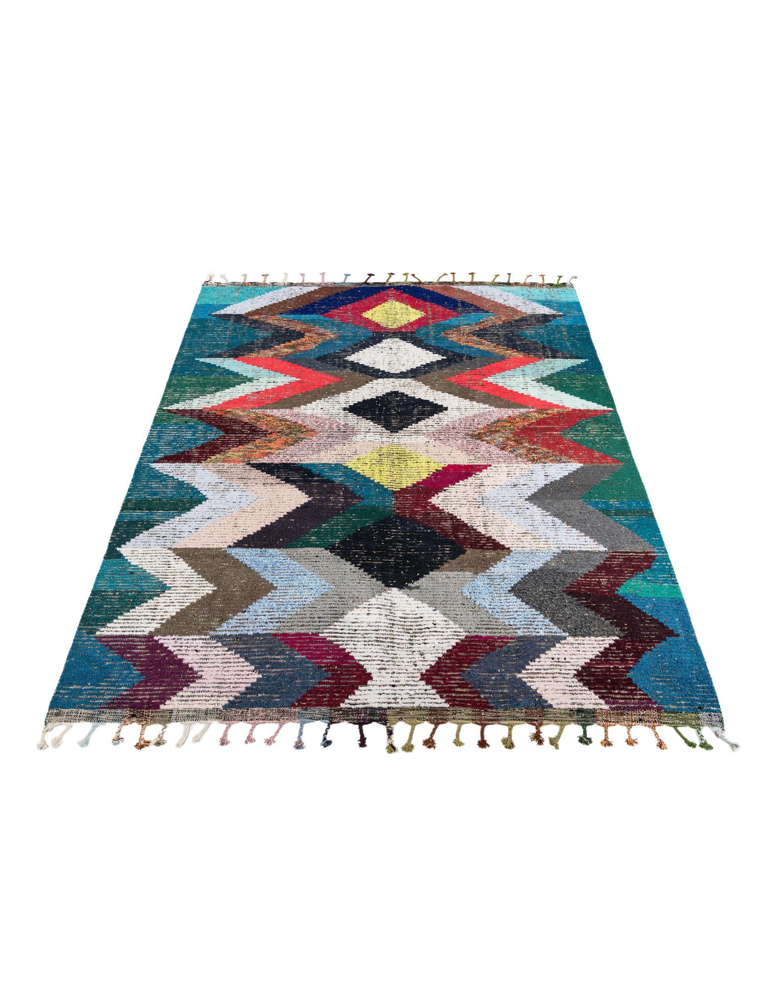 8' 1 x 10' 8 Hand Knotted Moroccan Wool Rug